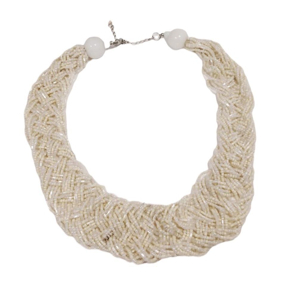 Vintage Twisted Glass Bead Collar Necklace
